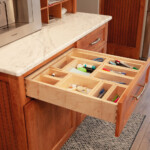 Close up of kitchen drawer with organizers