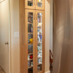 custom china cabinet fitting into narrow space